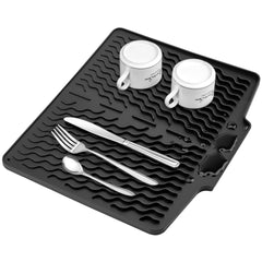 Premium Silicone Sink Drying Mat With Drain Spout