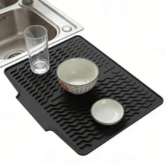 Premium Silicone Sink Drying Mat With Drain Spout