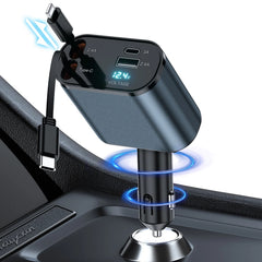4 In 1 Car Charger 120W Retractable Design