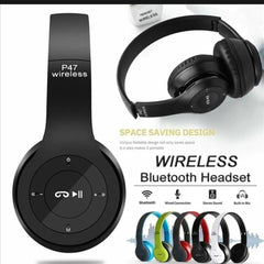 P47 Wireless Bluetooth On-Ear Headphones with Microphone