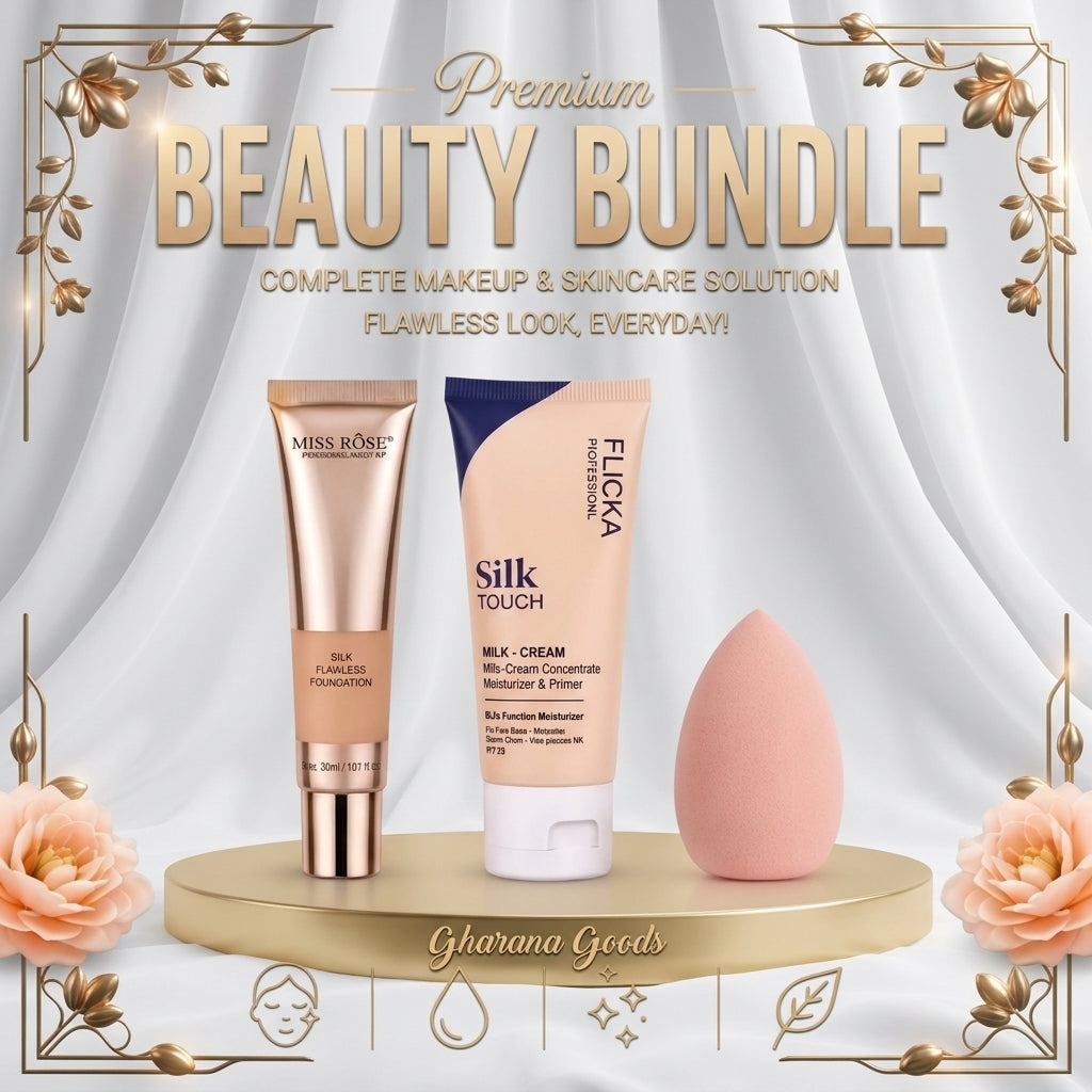 3 In 1 Makeup Trio Foundation Primer And Beauty Blender